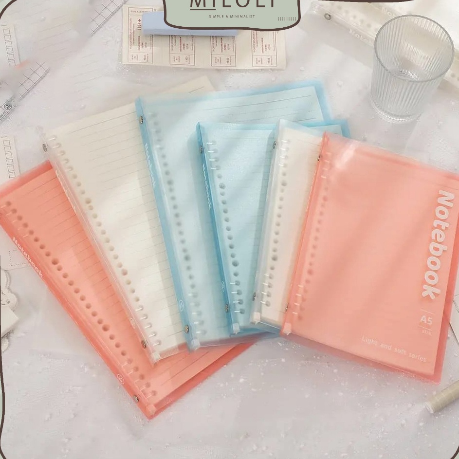 

Hot Surprise MILOLI Binder PASTEL NOTEBOOK SERIES A5 B5 Pastel Binder Transparan Candy Color E17