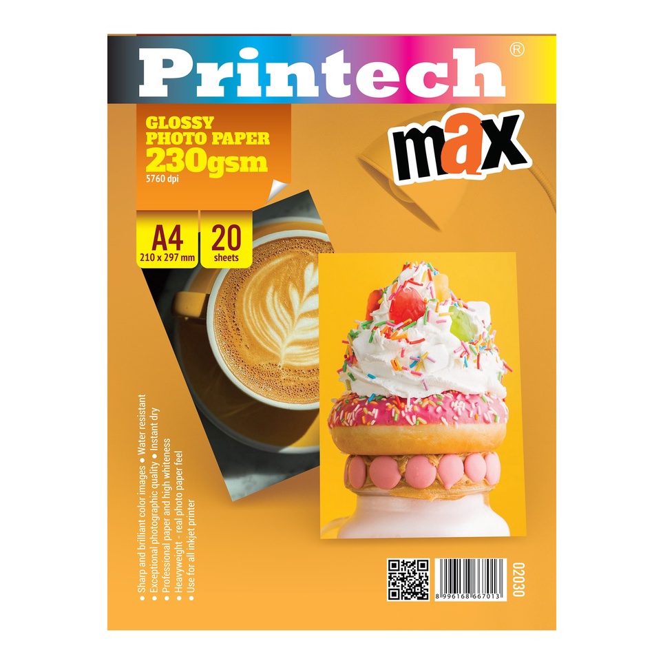

Free Shipment Kertas Foto Photo Paper PRINTECH Glossy MAX A4 23gsm 23