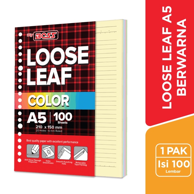 

Spesial Khusus BigBoss Loose Leaf Berwarna A5 1 Lembar
