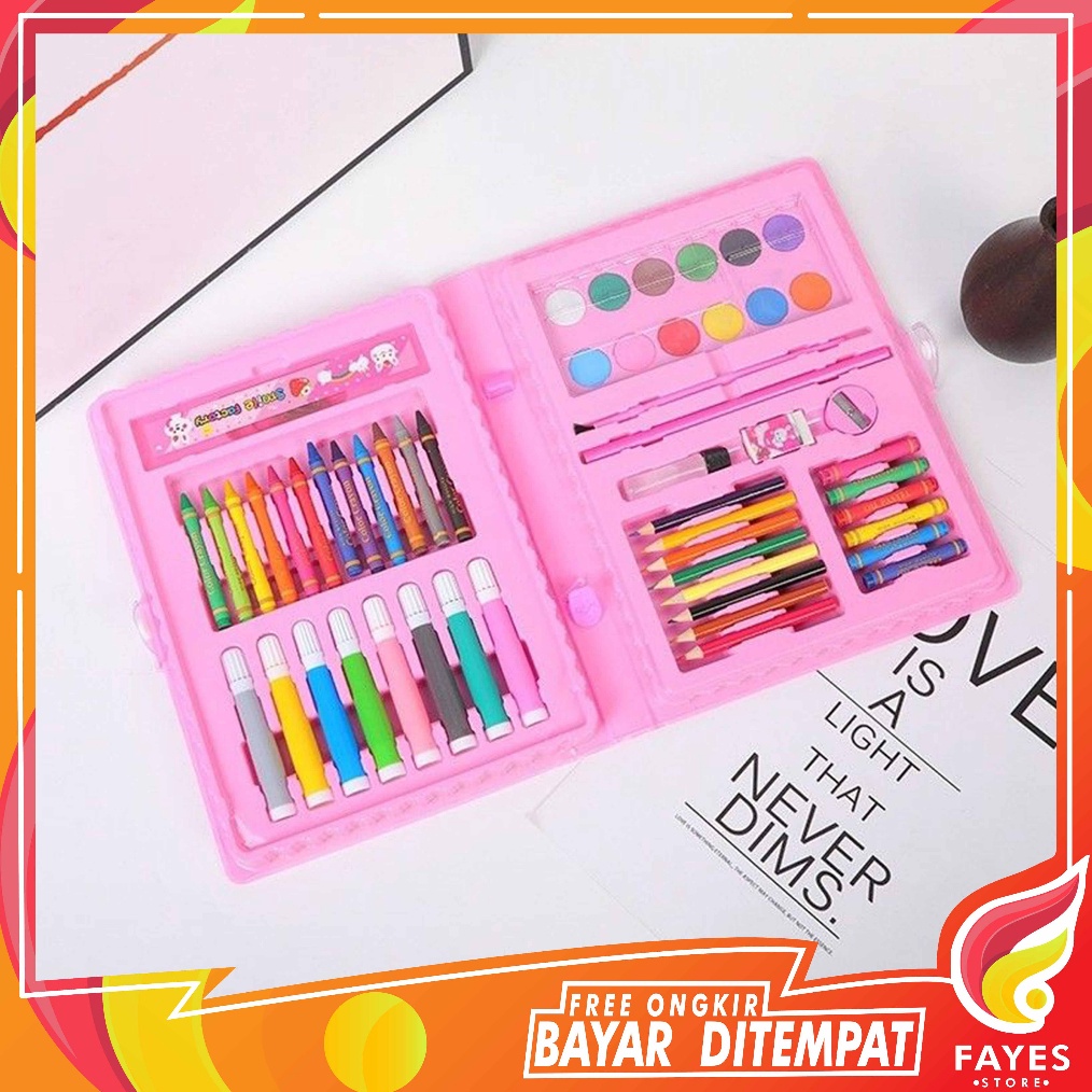 

KODE C47D FAYES COD Set Art Crayon 68 pcs Unicorn Krayon Mewarnai Anak 68pcs Pensil Warna Set 68pcs STY12