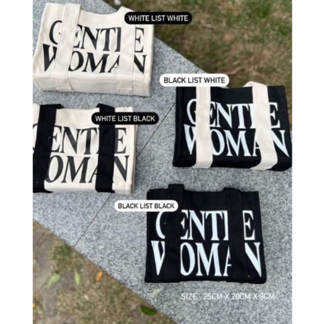 GENTLE WOMAN LOGO STRAP MINI MICRO BOX GW KOTAK BOX TAS BANGKOK CANVAS TOTEBAG SLING BAG