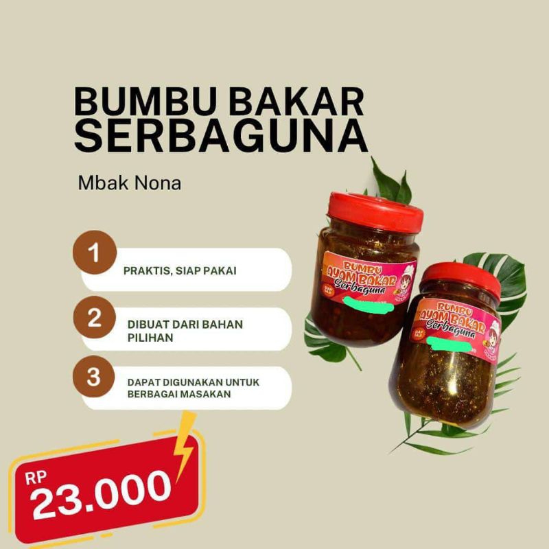 

BUMBU BAKAR SERBAGUNA INSTANT ISI 200 GRAM HOMEMADE ENAK BANGET
