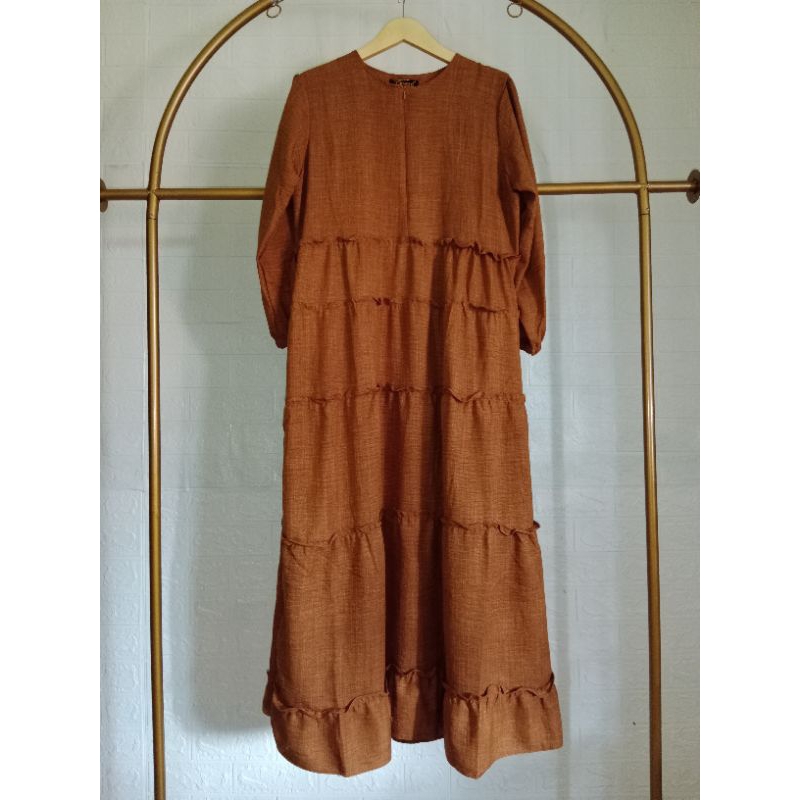 GAMIS REMPEL SUSUN || BY CLARABEL || LINEN CRINKLE || NEW ||