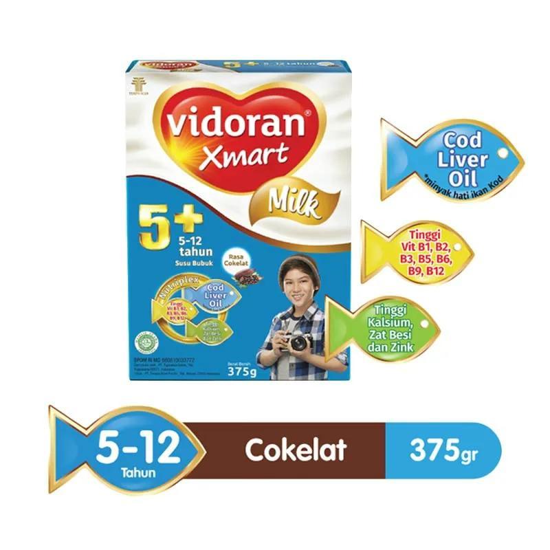 Vidoran Xmart 5+ Susu Pertumbuhan Anak 5-12 Tahun cokelat 375 g