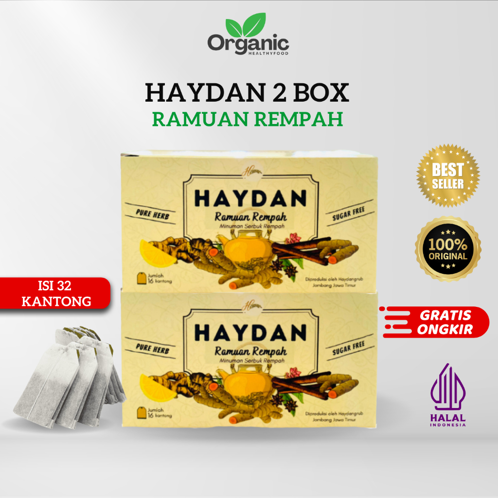 

Teh Detox | Ramuan Rempah Haydan | DIET + HAID LANCAR | Detoks | JSR | Teh Celup Rempah | Imunitas 2Box