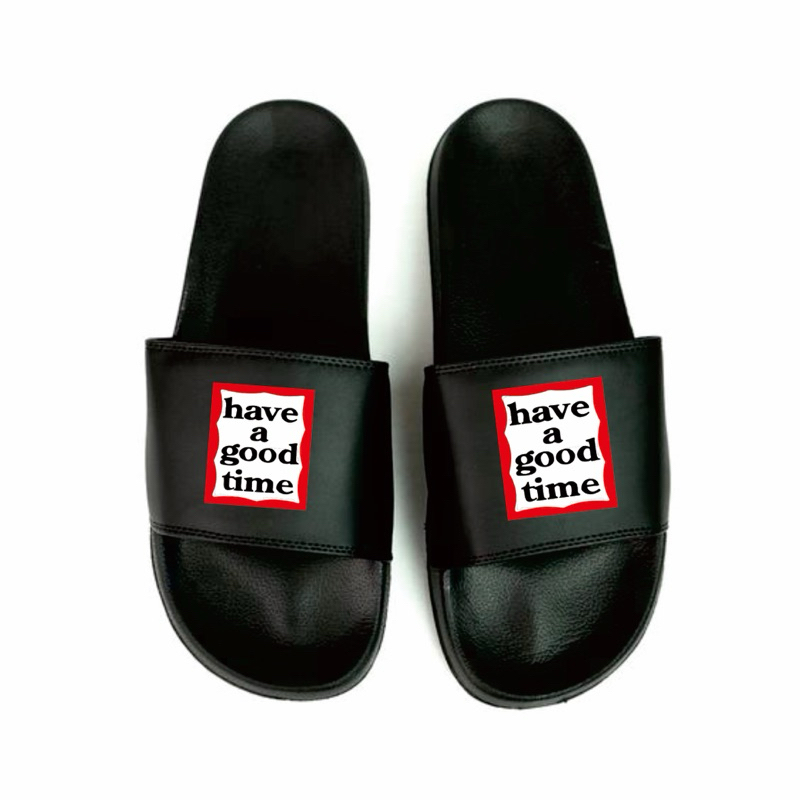 sandal slop slide slip on pria wanita hagt have a good time terlaris viral tiktok