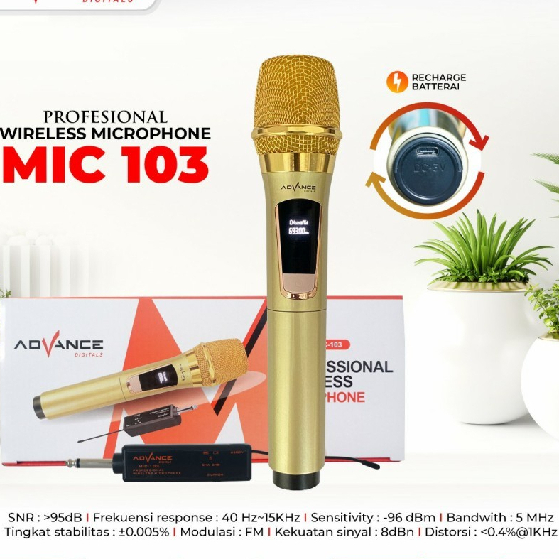 Mic-103 Microphone Profesional Mic Wireless ADVANCE | MIC BLUETOOTH