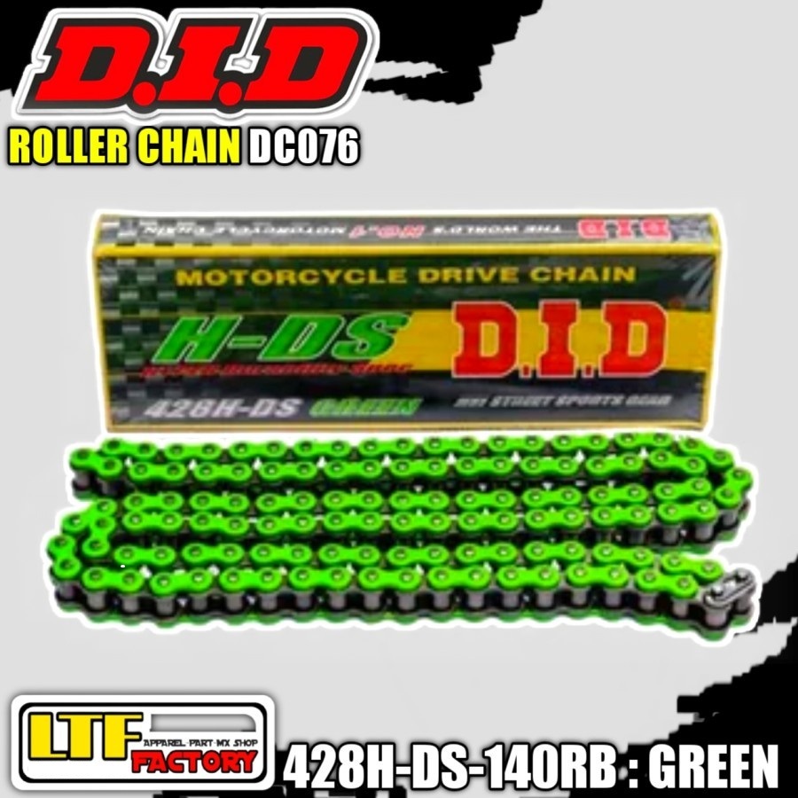 DID 428H-DS 140 RB Roller Chain - Rantai Sepeda Motor TraiL Motocross Supermoto Universal Original -