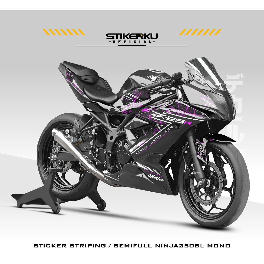 STRIPING NINJA250SL MONO / MOTIF 18 / STICKER / NINJA250RR MONO / NINJA250 MONO / STIKERKUDECAL
