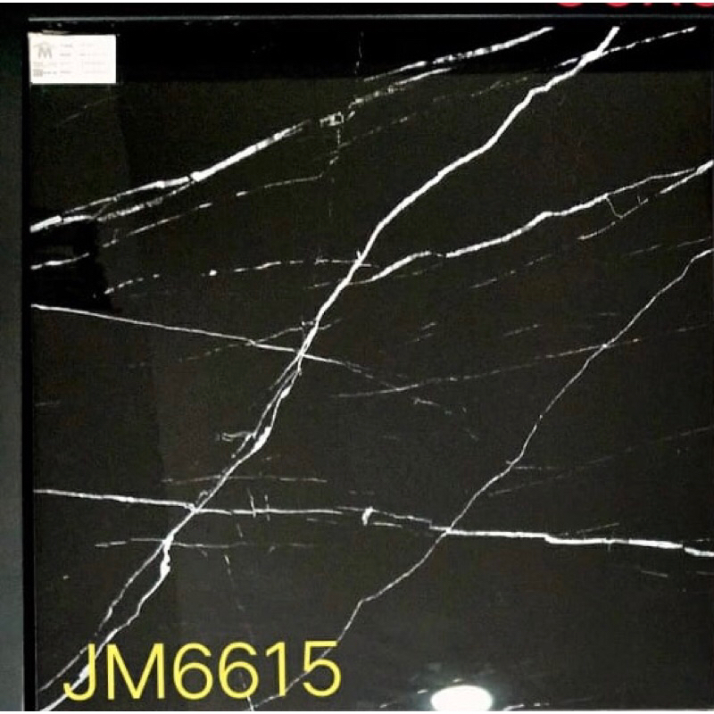 Granit Hitam Corak Petir Putih Ukuran 60x60