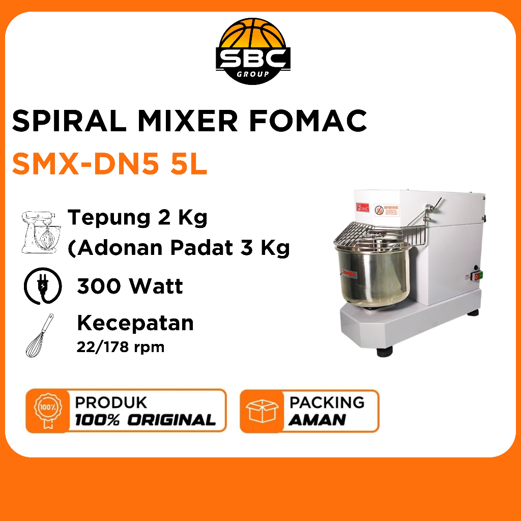 SPIRAL MIXER FOMAC SMX-DN5 5L