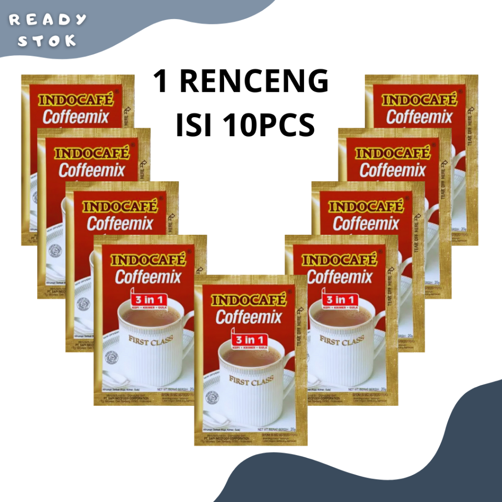 

1 RENCENG KOPI INSTAN/ INDOCAFE COFFEEMIX 30gr