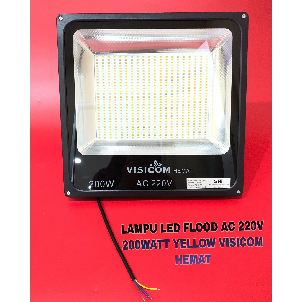 Lampu Tembak / Lampu Sorot / Lampu LED Flood AC 220V 200 Watt Yellow Hemat Visicom