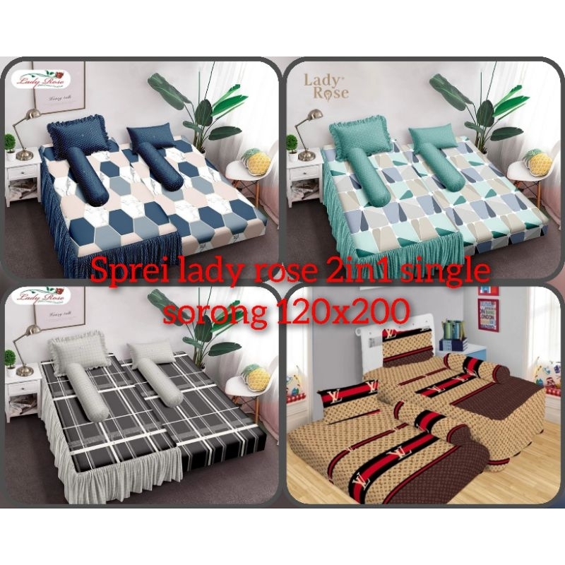 Sprei lady rose singel 120x200 2in1 Lady Rose - Sprei 2in1 Sorong  Terlaris PILIHAN