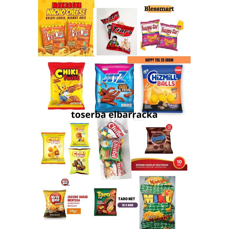 

Snack Ringan rentengan dan dus an banyak varian