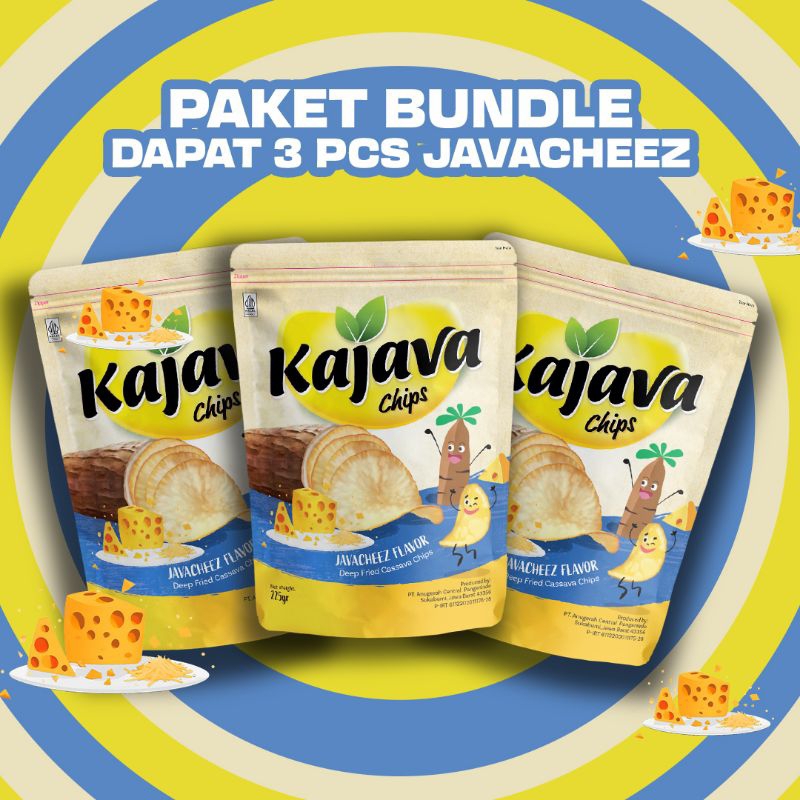 

[KAJAVA CHIPS PAKET BUNDLE 3 PCS] JAVACHEEZ FLAVOUR Kajava Chips Keripik Singkong Varian Rasa 225 gr