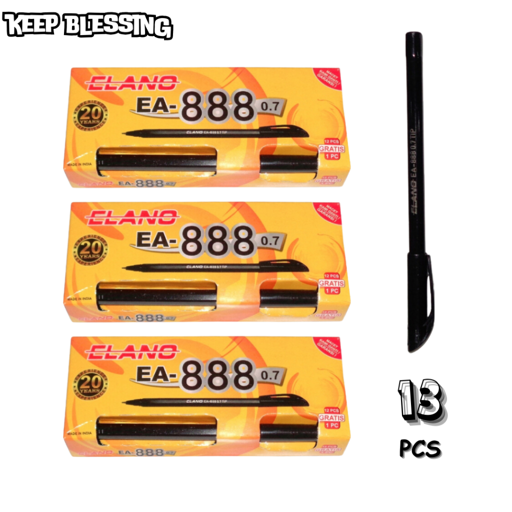 

Pulpen EA888 Hitam / 1 Lusin (13 Pcs) / Pena Hitam 0.7mm / Ballpoint / Elano Pena Hitam 0.7mm
