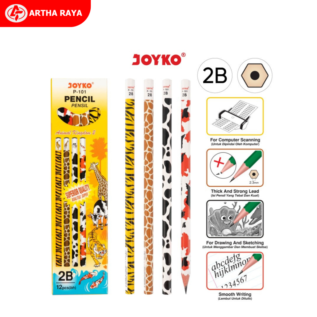 

Pensil Joyko P-101 / 2B / Animal Kingdom 2 / 1 BOX 12 PCS