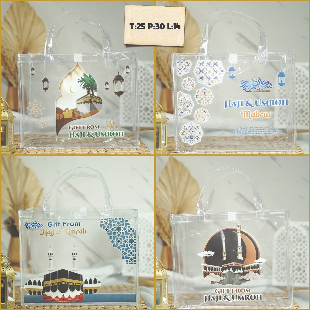 

Uk 25x30x14 Tas Oleh Oleh Haji dan Umroh Bahan Mika Ready Stock