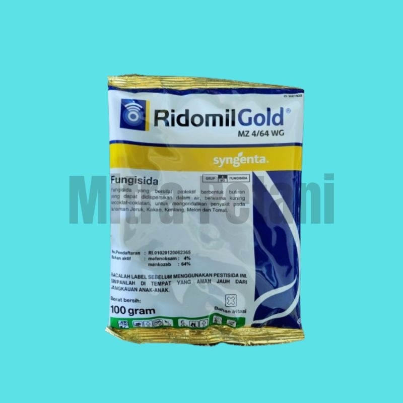 Fungisida Ridomil Gold MZ 4/65WP Isi 100Gr || Bahan Aktif : 64 % mankozeb4 % mefenoksam
