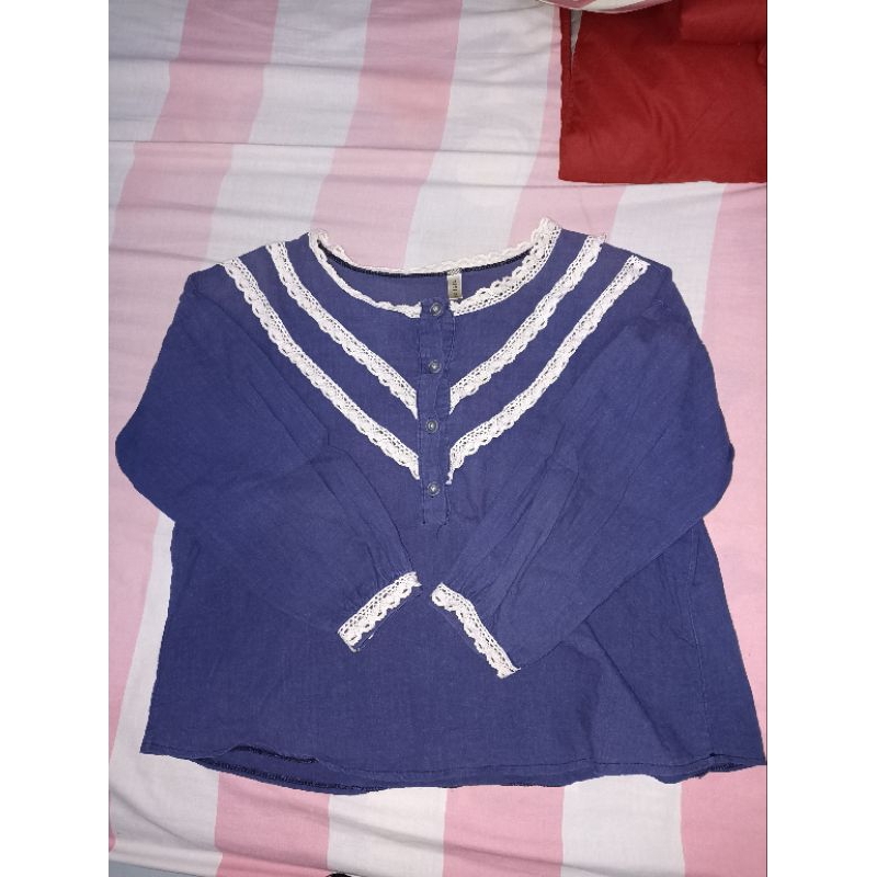 PRELOVED BLOUSE BIRU