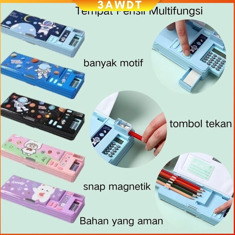 

KODE C8T CODPola Kartun Tempat Pensil Multifungsi with Kalkulator 2 Layer Tempat Pensil