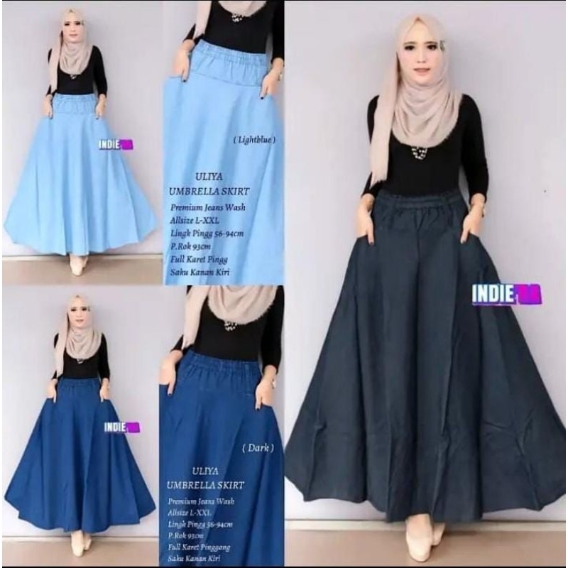 Rok Jeans Wanita Mayung Jumbo
