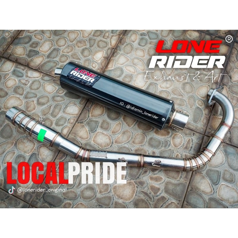 Knalpot Lone Rider SATRIA FU - LONE RIDER ORIGINAL - High End - HE STD Silent - Cmms Black Metalik -