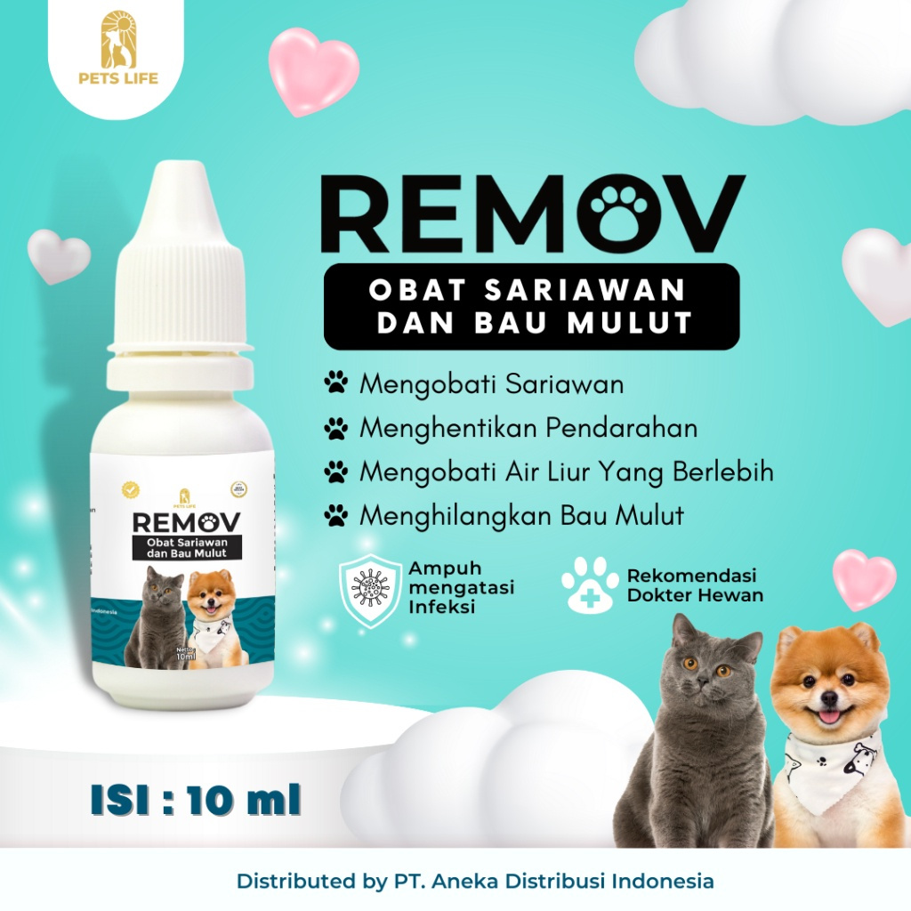REMOV obat sariawan kucing sariawan 10ml Obat Kucing Tetes 10ml