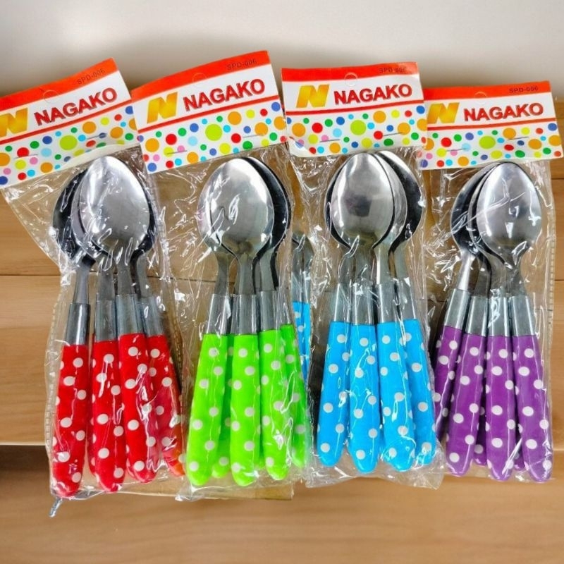 Sendok Makan Polkadot isi 6 Pc / Sendok Makan Stainless