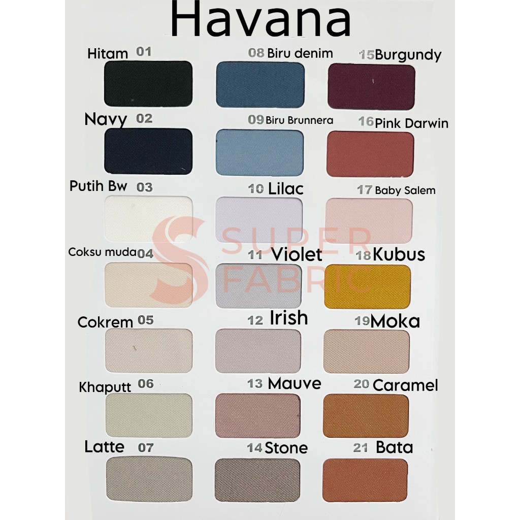 RB 0,5 meter Kain Havana Torino / kain Paulista untuk Blazer Celana Gamis