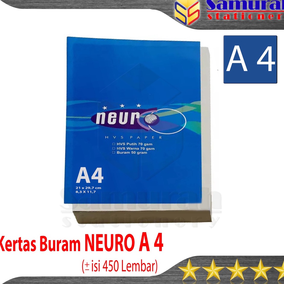 

Murah Meriah Kertas Buram Neuro A4 Gramatur 5 gsm Kertas Koran Polos A4 Merk Neuro Ukuran 21 x 297 mm Kemasan Pak Plastik