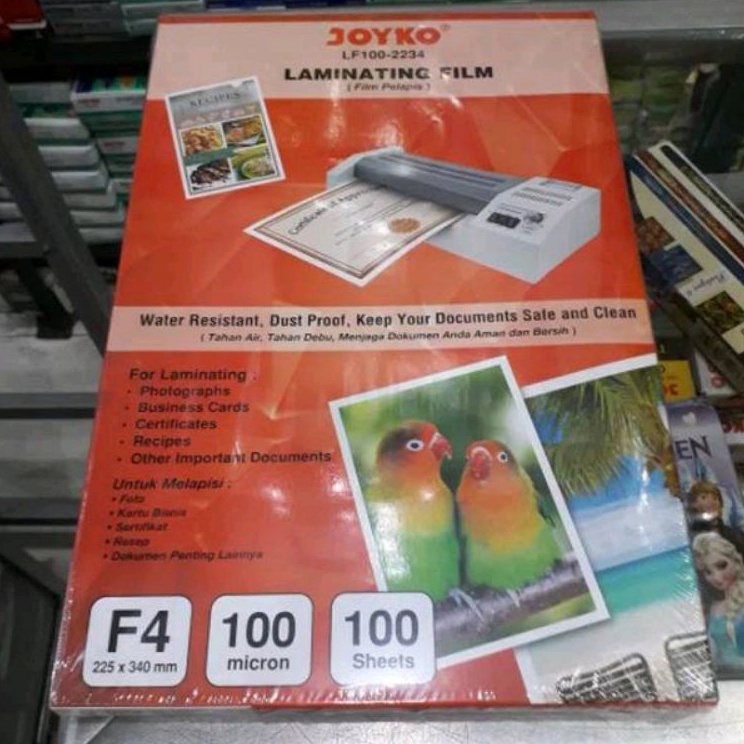 

Baru Berkualitas Isi 1 Lembar Plastik Laminating Film Folio 1 Micron JOYKO LF12234