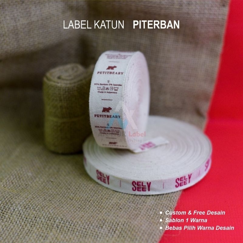 

250pcs labl katun lbel piterban label pkaian label label nama label custom label cream katun lokal