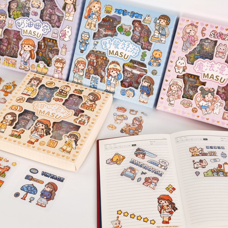 

Diskon sd 6 Stiker Masu 1 Lembar Nini Mochi Tea Time Lucu Sticker Korea