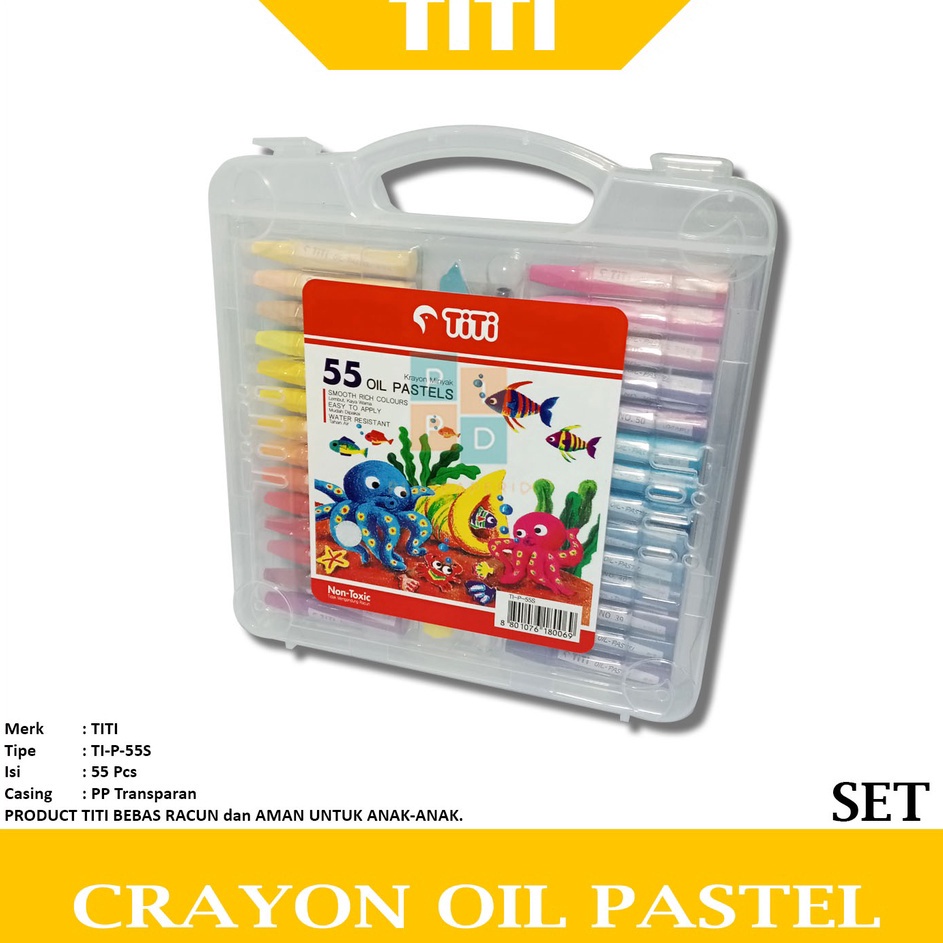 

Diskon Meriah TITI Crayon Oil Pastel 55 Color TIP55S 55 Warna Pastel Krayon Set