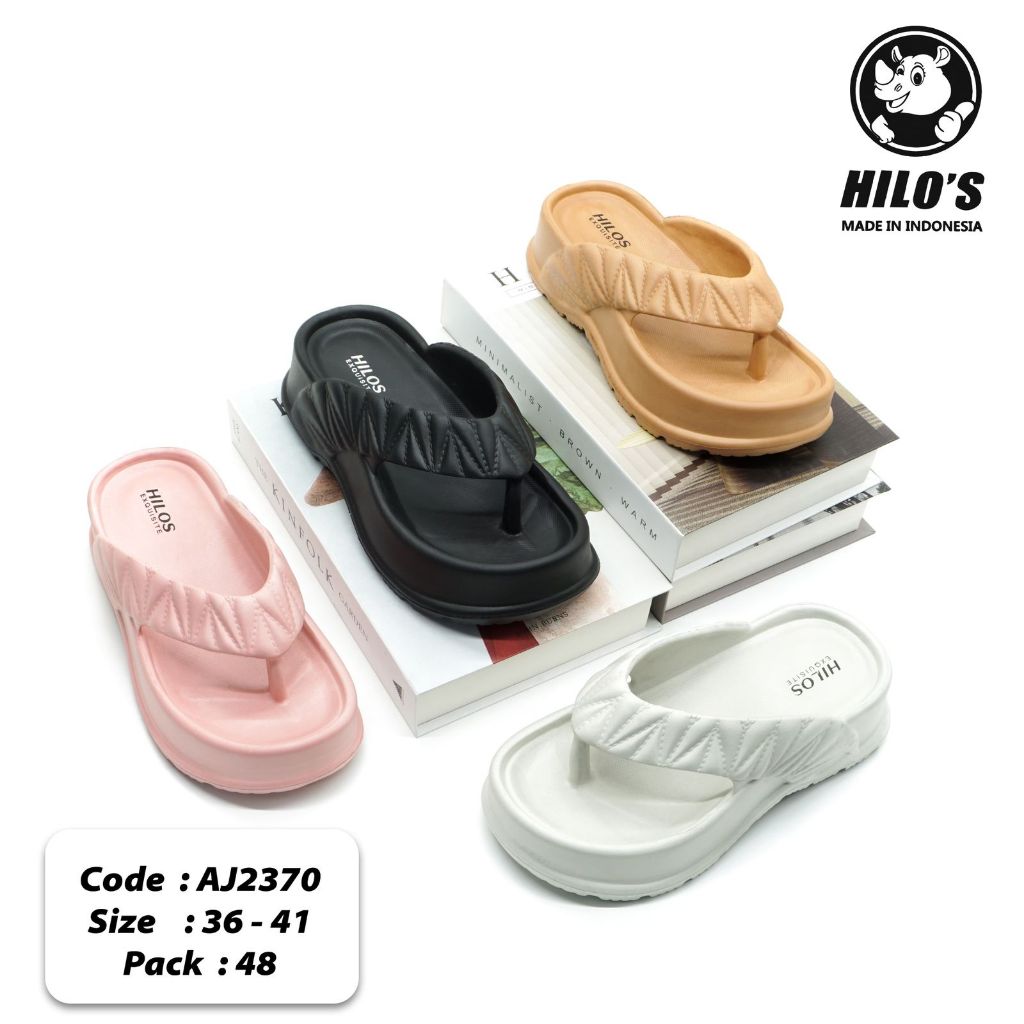 Sandal Jepit Tinggi Wanita Modis Bahan Karet Empuk Kekinian 2370