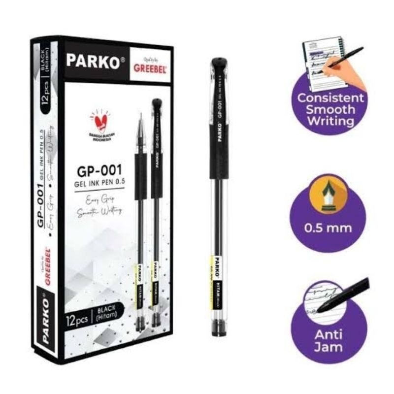 

Pulpen Parko GP-001 Greebel Gel Ink Pen 0.5mm Isi 12 Pcs