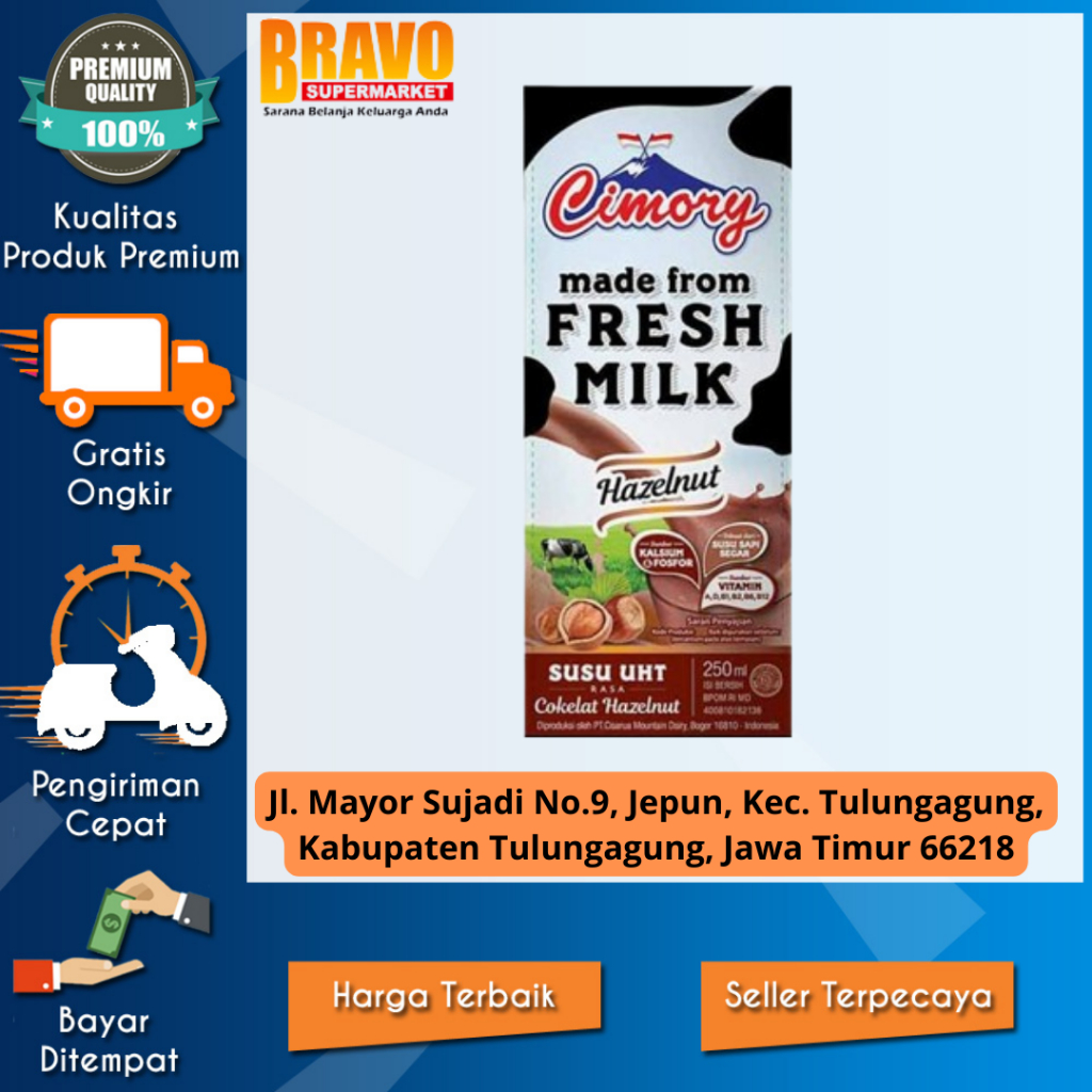 

Bravo Supermarket Tulungagung - CIMORY UHT MILK HAZELNUT 250 ML