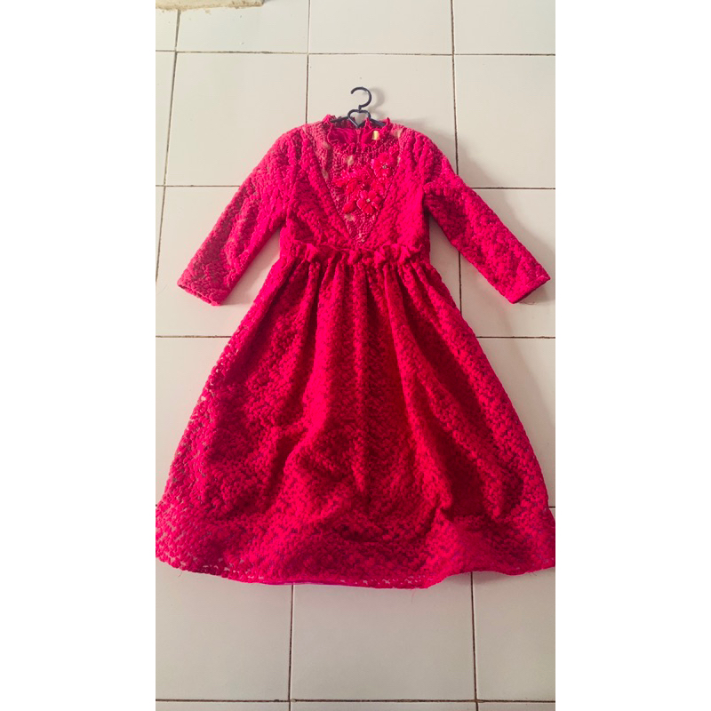 Dress anak Magenta / Fucia