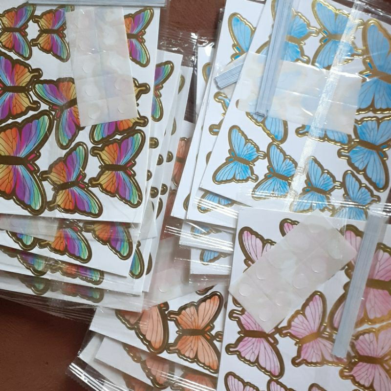 Topper kue kupu kupu/ hiasan kue motif kupu-kupu