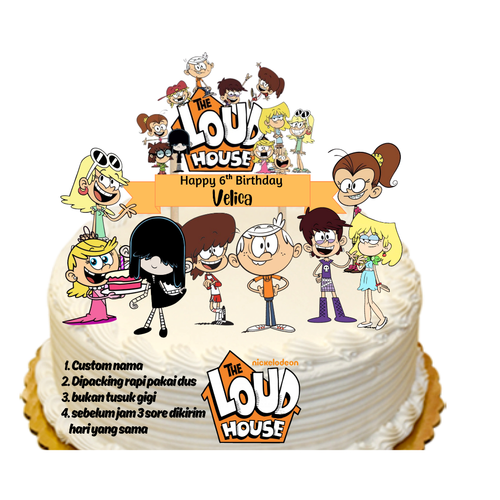 

topper the loud house hiasan kue ulang tahun happy birthday