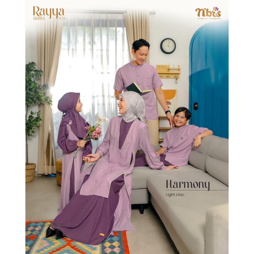 NIBRAS RAYYA SERIES HARMONY LIGHT LILAC BY NBRS FASHION FAMSET KELUARGA SERAGAM LEBARAN 2024 DRESS B