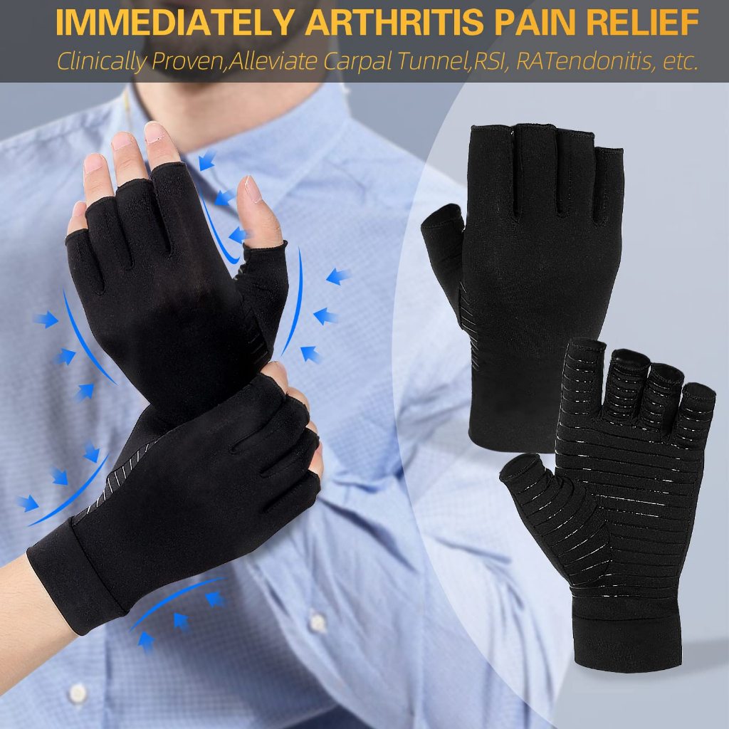 1Pasang Sarung Tangan Arthritis Fisioterapi Magnet Untuk Perawatan Rehabilitasi Tangan -