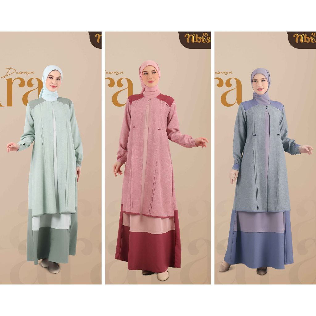 GAMIS DRESS WANITA DEWASA REMAJA SYARI GREEN TINT LAVENDER RED ROSE TERBARU BUSUI WUDHU FRIENDLY SAR
