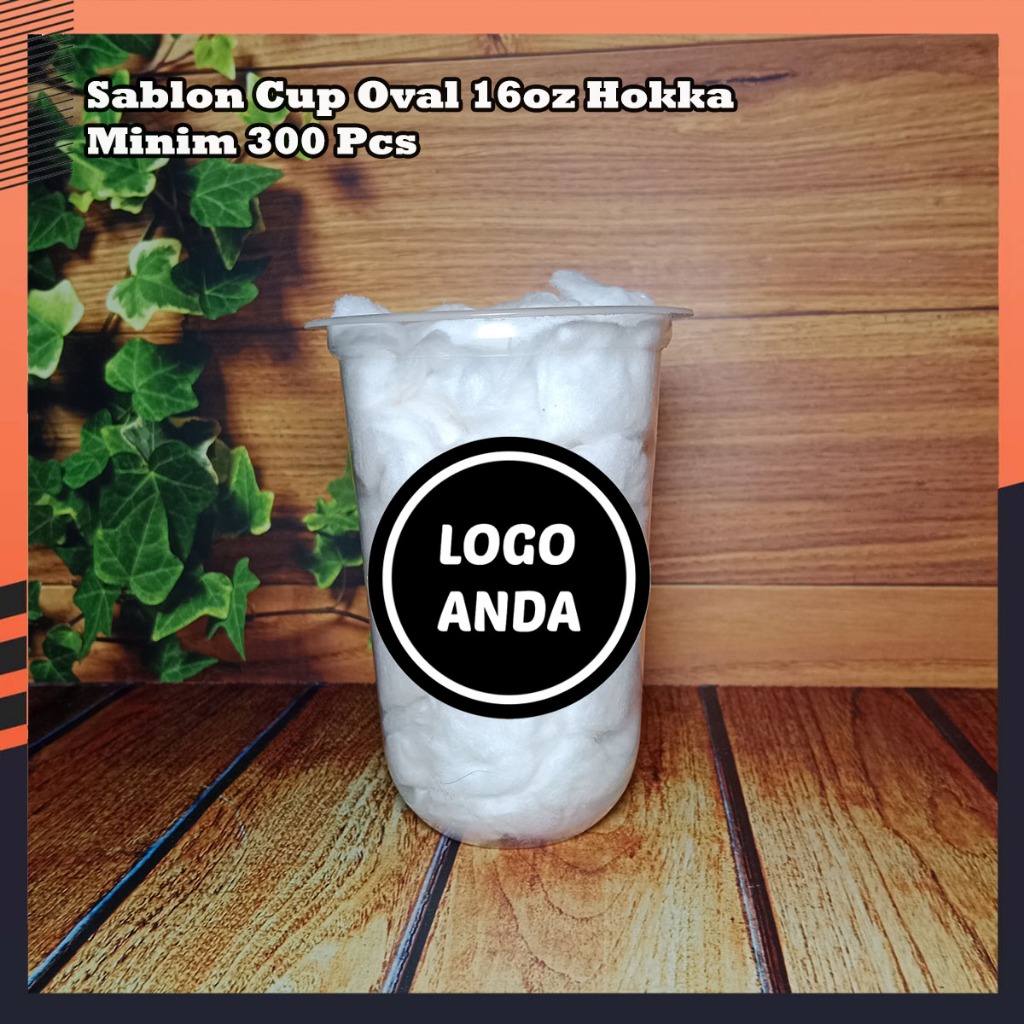 Sablon Cup Oval 16oz HOKKA Custom Desain