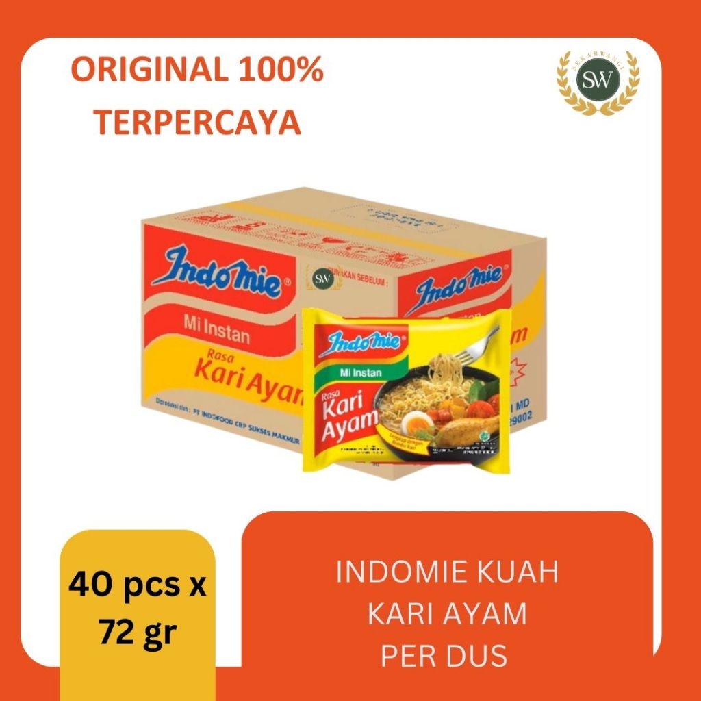 

INDOMIE KUAH MIE INSTAN - KARI AYAM - PER DUS - ISI 40PCS