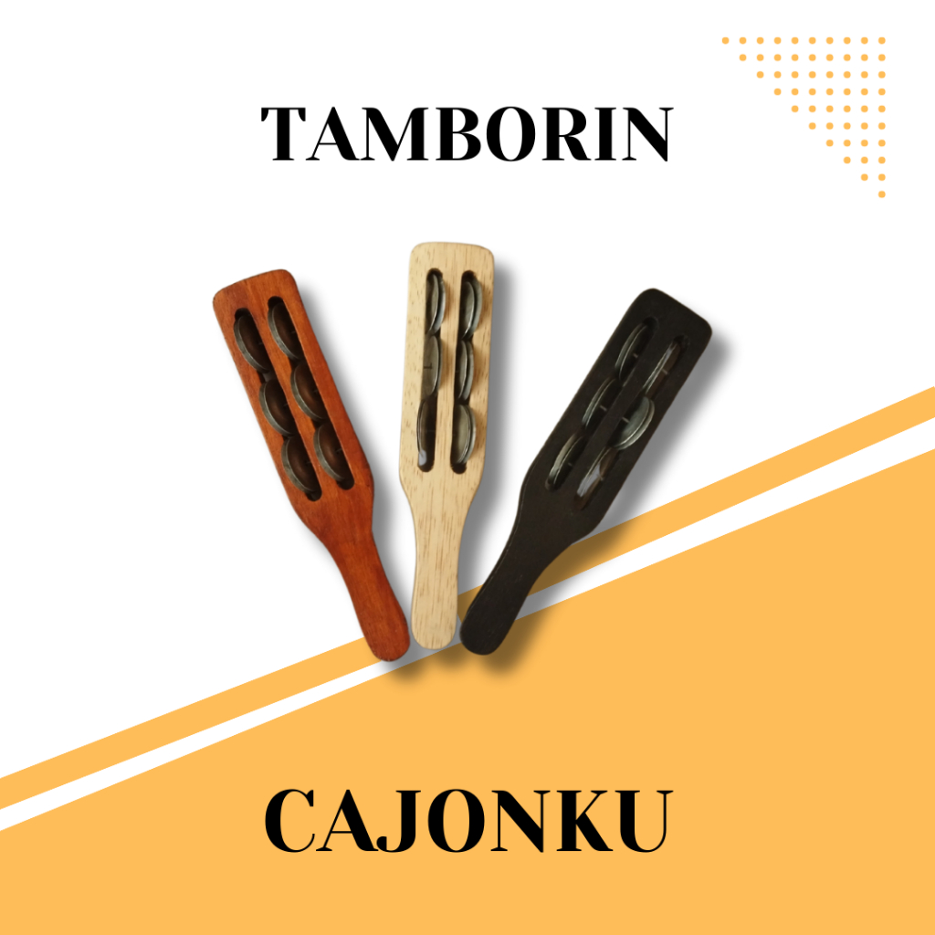 Tamborin Kayu Gengam - Icik Icik Alat Musik Jalanan - Mini Cymbal Pengiring