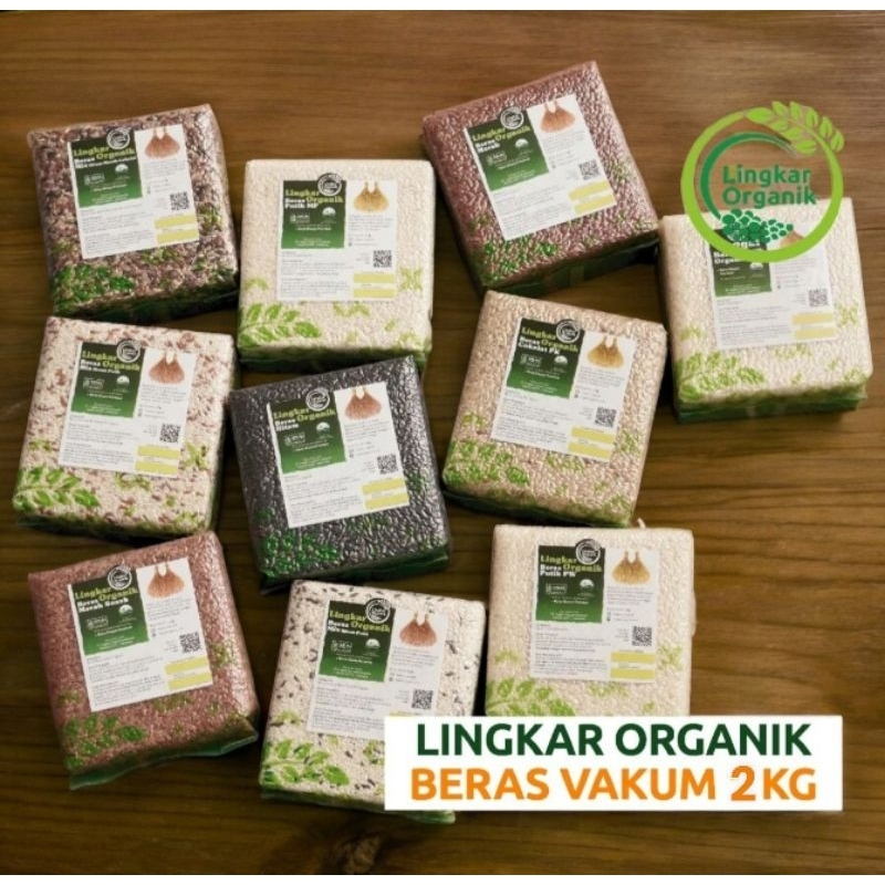 

BERAS ORGANIK - 2 KG | Lingkar Organik - Organic Rice MPASI | Beras Merah Hitam Cokelat