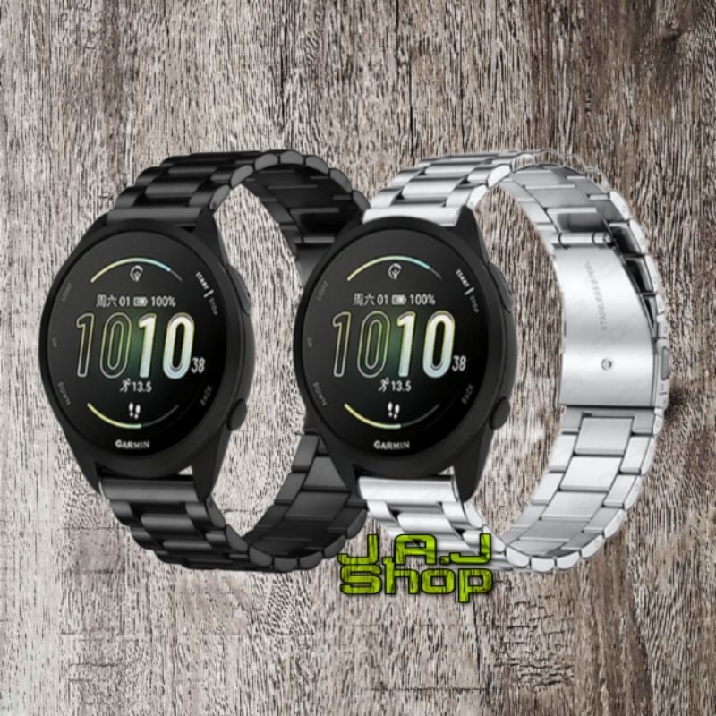 STRAP TALI JAM STAINLESS STEEL RANTAI GARMIN FORERUNNER 165 55 245 745 MUSIC NON MUSIK